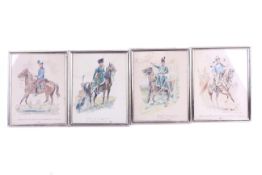 Four Richard Knötel (1857-1914) historical military watercolours.