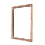 Rowley Arts and Crafts : a limed oak and reddish stripped oak framed mirror with original glass