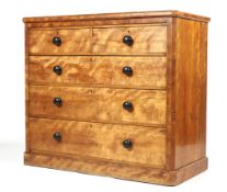 A late 19th century satinwood chest of drawers.