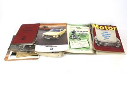 An assortment of vintage motoring magazines.