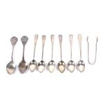 A set of six late Victorian silver old English pattern teaspoons.