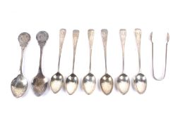 A set of six late Victorian silver old English pattern teaspoons.