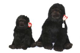 Two Ty collectable soft toy gorillas. Including Big George and George, with labels. Max.