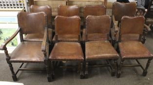 A set of eight 19th century dining chairs.