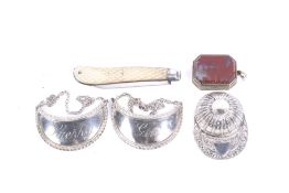 A group of interesting silver items.