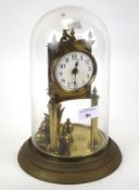 A 20th century brass anniversary clock.