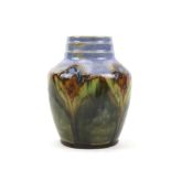 A 1920s multi-coloured Royal Doulton stoneware vase.