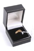 A late Victorian gold buckle ring, stamped '18ct', size N, 3.