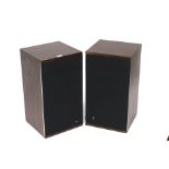 A vintage pair of B & W electronics DM/2 stereo hi fi speakers.