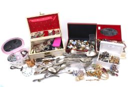 A large collection of assorted vintage costume jewellery.