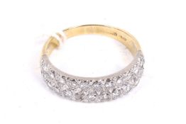 A vintage 18ct gold and diamond two row ring.