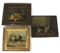 Three 19th century and later oil paintings.