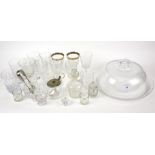 A collection of assorted table glassware.