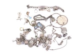 A collection of assorted silver and white metal jewellery.
