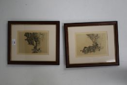 A pair of Marjorie Bates coloured etchings depicting scenes of Stratford on Avon.