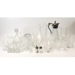 A large quantity of assorted crystal glassware.