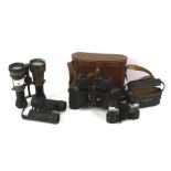 Four pairs of assorted binoculars. Including a cased pair of Wray Vu 8x30, etc.