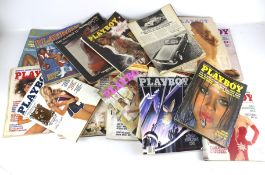 A collection of twenty two assorted vintage playboy magazines.