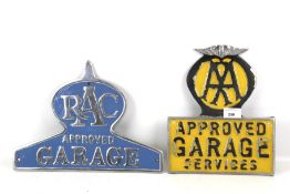 Two reproduction RAC & AA 'Garage' signs.