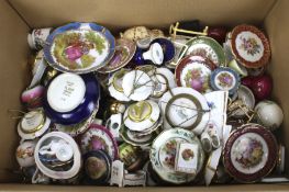 A large collection of miniature Limoges porcelain ornaments. Including vases, plates, cups, etc.