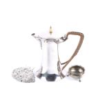 A 'Liberty' EPBM coffee pot hot water jug; a salt cellar and a buckle.