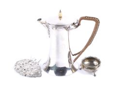 A 'Liberty' EPBM coffee pot hot water jug; a salt cellar and a buckle.