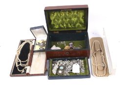 A collection of vintage and modern costume jewellery.