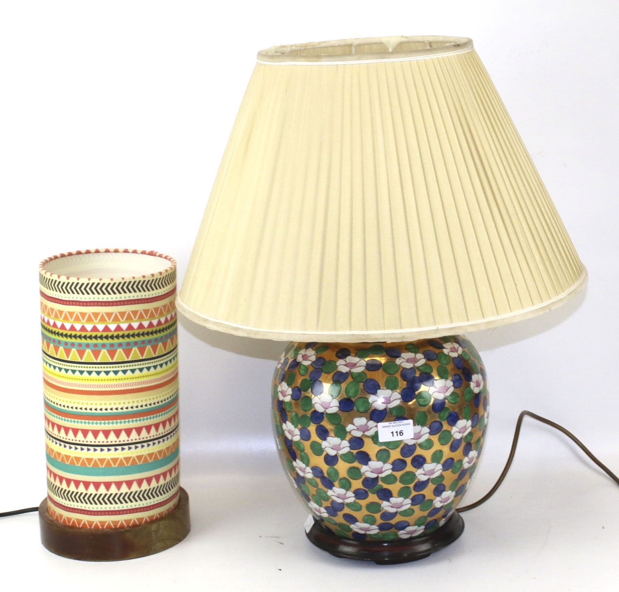 Two various contemporary table lamps.