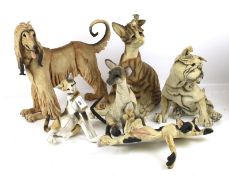 Six assorted models of cats and dogs. Including Grant Palmer and Country Artists, etc.