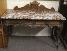 A 20th century serpentine marble top washstand dressing table.