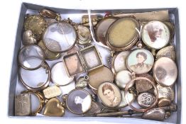 A collection of Victorian and later gold-plated, rolled gold and 'Back and Front' lockets.