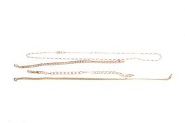 Two vintage Italian 9ct gold bracelets and two 9ct gold necklaces.