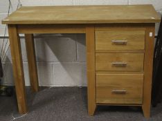 A modern solid oak single pedestal offic