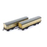 Two Hornby O gauge No 2 suburban coaches