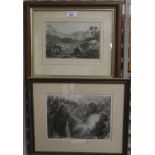 Two 19th century monochrome prints. Comp
