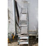 Three Beldray folding domestic ladders.