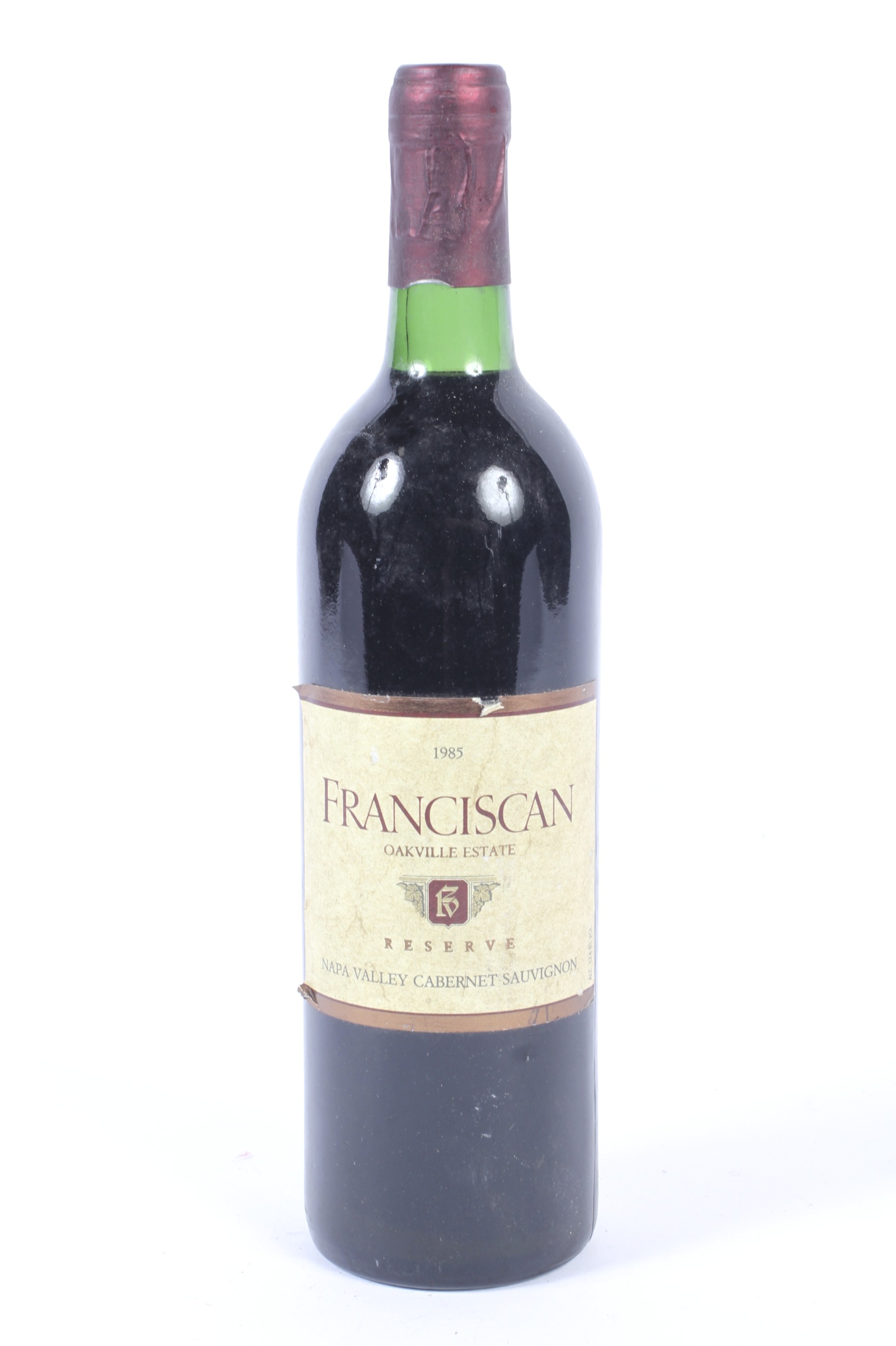 A bottle of Franciscan Oakville Estate Sauvignon 1985. 75cl, 13.4% vol.