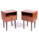 Vintage / Retro : Pair of genuine Danish teak bedside tables/nightstands.