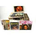 An assortment of vinyl LP 33 RPM records.