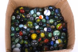 A collection of vintage glass marbles.