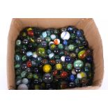 A collection of vintage glass marbles.