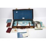 An assortment of Masonic ephemera. Including a 'Masonic Institution for Girls' medal, two M. M.