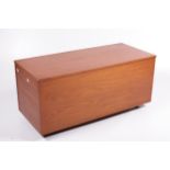 Vintage Retro : a mid-century teak blanket chest on castors,