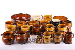 A collection of assorted 20th century glazed pottery.