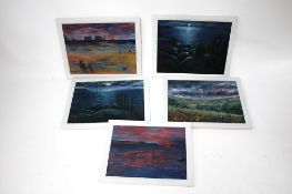 Five Phillipa Headley oil paintings.