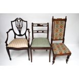 Three 19th century and later chairs.