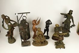 A collection of 19th century pewter and metal figures.