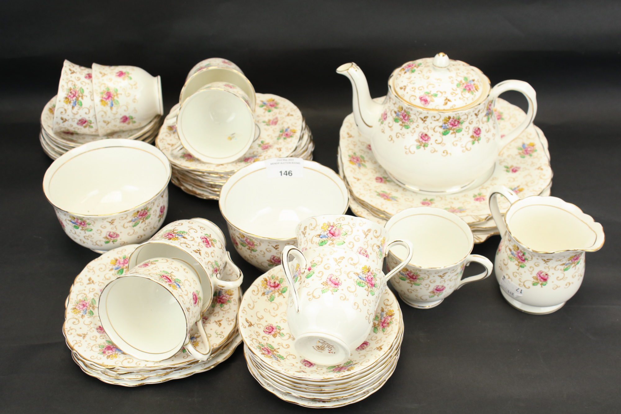 A Victoria 'English Rose' bone china tea service.