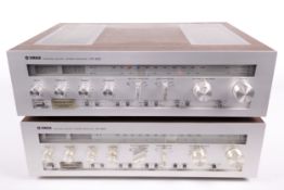 Two vintage Yamaha NS Series stereo receivers, CR-820.