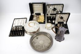An assortment of 20th century and later silver plate.